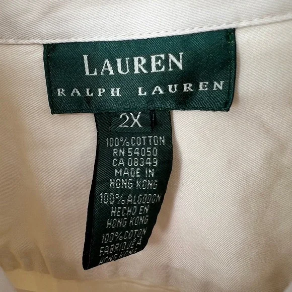 LAUREN Ralph Lauren Utility Shirt Women 2X Tan Cotton Twill Mesh Safari Pockets - Picture 3 of 15